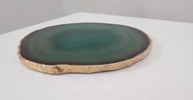 Mini Bandeja Platter Ágata Verde E Dourado 16 X 16 Cm Mini Bandeja Platter Ágata Verde E Dourado 16 X 16 Cm