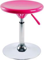Mini banqueta em abs base aço cromado altura 35 a 58cm pink - Bel Lazer