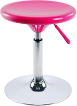 Mini banqueta em abs base aço cromado altura 35 a 58cm pink - Bel Lazer