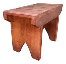 Mini Banquinho Pedicure de Madeira Maciça Artesanal Rústico