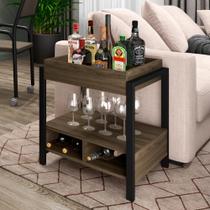 Mini Bar Madeirado e Tubos Pretos Carraro