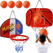 Mini Basketball Hoop Sosation, 2 peças com 4 bolas, bomba e ganchos Mini Basketball Hoop Sosation, 2 peças com 4 bolas, bomba e ganchos