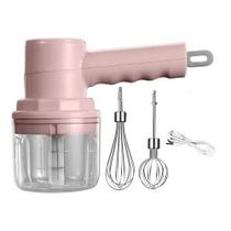 Mini Batedeira Elétrica Recarregável Portátil Mixer De Mão Rosa - Gomes store