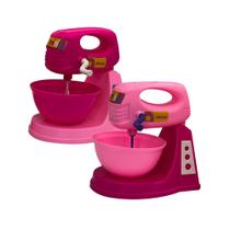 Mini Batedeira Infantil com Manivela Brinquedo para Meninas Rosa - BS TOYS