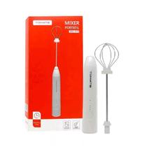 Mini Batedor Misturador Portátil De Capuccino Branco
