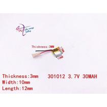 Mini Bateria 3,7v 30mah 3mm X 10mm X 12mm 301012 - Mini Bateria 3,7v 30mah 3mm X 10mm X 12mm 301012 -