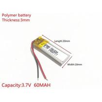 Mini Bateria 60 Mah 3,7v Fone Ouvido Bluetooth Head Set 301030 2 fios