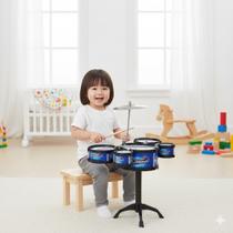 Mini Bateria Brinquedo Tambor Banquetas Prato Instrumento Toca Tala Criança Ensaio Musical Mini Bateria Brinquedo Tambor Banquetas Prato Instrumento Toca Tala Criança Ensaio Musical