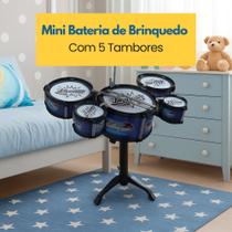 Mini Bateria de Brinquedo com 5 Tambor - Sortida Mini Bateria de Brinquedo com 5 Tambor - Sortida