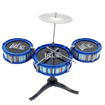 Mini Bateria Infantil 3 Tambores com Baquetas Brinquedo Musical Educativo Criança Instrumento Musical