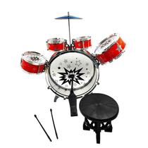 Mini Bateria Infantil Bw039 Com Banquinho Vermelho