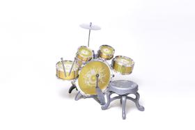 Mini Bateria Musical Brinquedo Infantil Rock Party Menino e Menina Com Banquinho Banqueta Prato e 5 tambores
