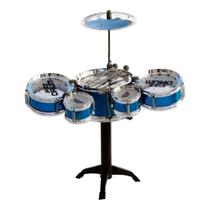 Mini Bateria Musical Infantil 5 Tambores Baquetas Jazz Drum
