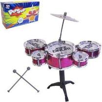 Mini Bateria Musical Infantil 5 Tambores Baquetas Prato. - Pica pau