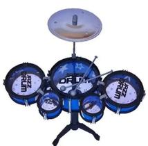 Mini Bateria Musical Infantil 5 Tambores e Baquetas Music Jazz.