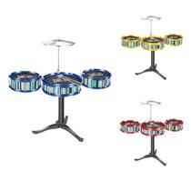 Mini Bateria Musical Infantil Com 3 Tambores E 2 Baquetas Mini Bateria Musical Infantil Com 3 Tambores E 2 Baquetas