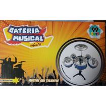 Mini Bateria Musical Infantil Tambor Baquetas Jazz Drum