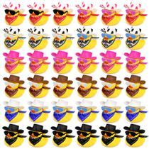 Mini Bath Duck Toys HAVAGDTM Cowboy Ducks com chapéu, cachecol e óculos de sol Mini Bath Duck Toys HAVAGDTM Cowboy Ducks com chapéu, cachecol e óculos de sol