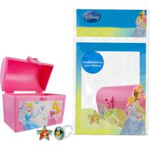 Mini Baú com Anéis Infantil Jasmine e Sereia Ariel Princesas Disney