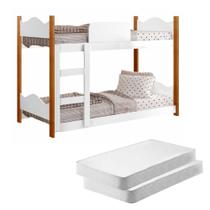 Mini Beliche Infantil Arthur Branco com Colchões - Mais de Casa