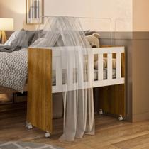 Mini Berço 100% MDF com Colchão 5 em 1 Ariel Branco/Ypê Mini Berço 100% MDF com Colchão 5 em 1 Ariel Branco/Ypê