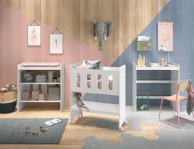 Mini Berço 3 em 1 Reller Móveis Branco Brilho