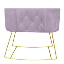 Mini Berço Aconchego com Balanço suede Rosa Bebê - D'Classe Decor