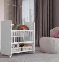 Mini Berço Bed Side Com Colchão Doce Amor Grade Móvel