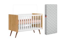 Mini Berço Cama Retrô Estilo Americano Com Grade De Proteção Removível E Colchão Infantil Para Quarto De Bebê Menina E Menino
