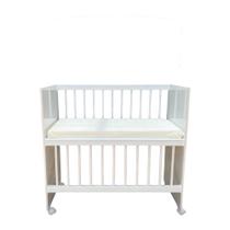 Mini Berço Colchão Grade Fixa Suporte De Mosquiteiro Branco