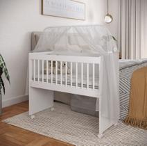 Mini Berço Com Colchão E Grade Móvel Moises Lateral By Side Unissex