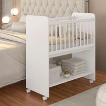 Mini Berço Com Colchão E Rodinhas Alice Branco - M.a Mini Berço Com Colchão E Rodinhas Alice Branco - M.a