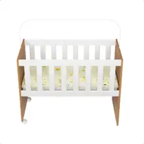 Mini Berço De Bebê Chiqueirinho Quarto Infantil Com Ridízios Acompanha Colchão 2 em 1 GB Plus