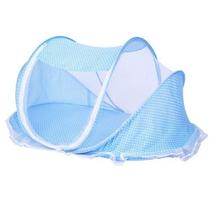 Mini Berço De Bebe Portátil Com Mosquiteiro Azul