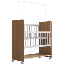 Mini Berço Grade Movel 89 Cm Outside Branco Nature Mobbs