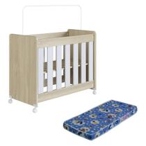 Mini Berço Infantil Moisés Multifuncional 4 em 1 com Colchão e Rodas para Quarto de Bebê