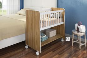 Mini Berço Moiséis Rubi Nature/Branco com Colchão - Peternella Mini Berço Moiséis Rubi Nature/Branco com Colchão - Peternella
