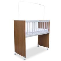 Mini Berço Moisés Alegria Branco Amadeirado Com Colchão Veronez