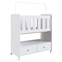 Mini Berço Moises Com Colchao 2 Gavetas BY511 Branco Comm Mini Berço Moises Com Colchao 2 Gavetas BY511 Branco Comm