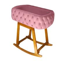 Mini Berço Moises de Balanço Portátil para Bebê Rosa - Biselos Decor