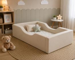 Mini Berço Moisés Estofada Infantil Palha Método Montessori Com Colchão 92x38 Mini Berço Moisés Estofada Infantil Palha Método Montessori Com Colchão 92x38