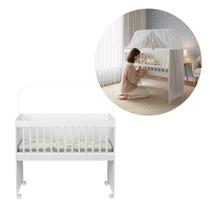 Mini Berço Moisés Multifuncional MDF e Rodízios com Colchão