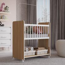 Mini Berço Moisés Toy Para Bebê com Colchão e Rodízios 89cm Savana Branco - Desk Design