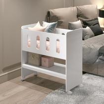 Mini Berço Moisés Zain Infantil Branco Brilho 3 em 1 Flex Multifuncional Para Quarto Bebe - Reller