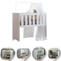 Mini Berço Multifuncional 5 em 1 MDF Quarto Bebê Moderno