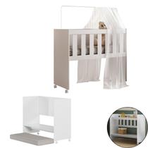 Mini Berço Multifuncional 5 Versões Utilidade Moderno Branco