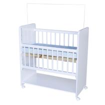 Mini Berço New Baby Branco Grade Removível Navega Móveis
