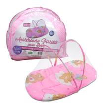 Mini Berço Portátil Bebê Mosquiteiro Rosa 7842 Pais e Filhos