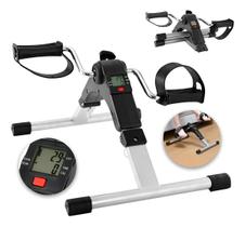 Mini Bike Ergométrica Fisioterapia Pedalinho Portátil Dobrável com Monitor LCD Exercícios Pernas e Braços, Fitness Reabilitação, Simulador de Pedal