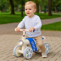 Mini Bike Infantil Equilíbrio 4 Rodas Primeiros Passos Bebê 10 Meses 4 Anos Farol Luz Guidão Assento